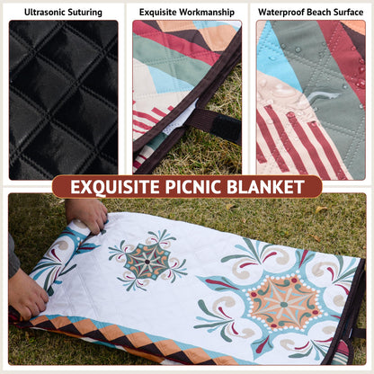 LARUTAN Picknickdecke Seattle, wasserdichte Stranddecke, 200 x 300 cm