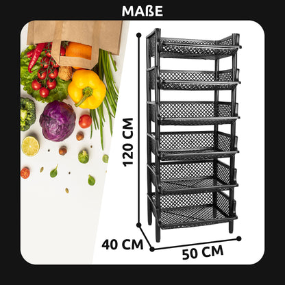 ARTECSIS Korbregal Stecksystem – 2er Set Schwarz Kunststoff