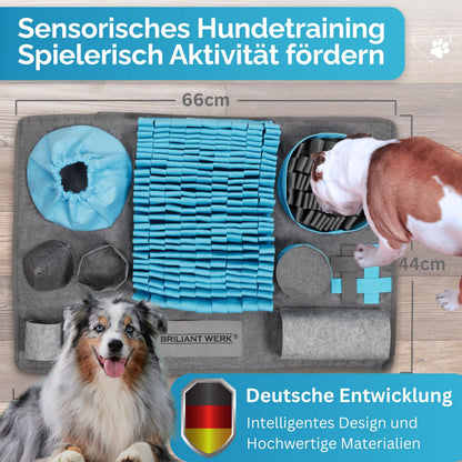 Briliantwerk Schnüffelteppich für Hunde, Intelligenzspielzeug, Blau