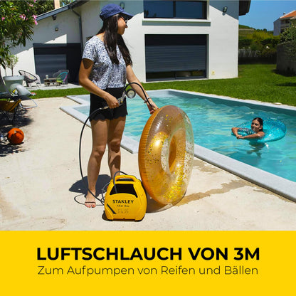 Stanley Kompressor 8 Bar - Ölfrei - Druckluft Set - Gelb