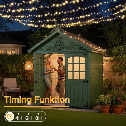 Ollny Lichterkette aussen 100 m 1000 LED warmweiss mit Fernbedienung