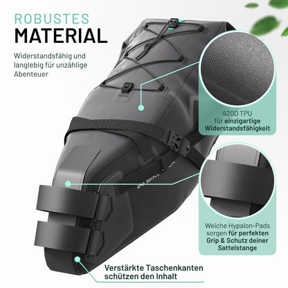BIKEPACK Bikepacking Satteltasche für Gravelbike & Rennrad - 15L