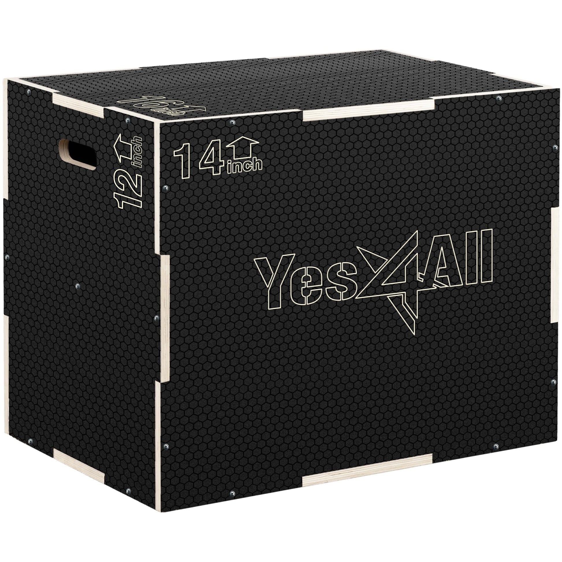 Yes4All CFL8 3in1 Plyo Box aus Holz – 40.6x35.5x30.4 cm: Holz-Plyo Box. Ideal für plyometrisches Training in 3 Höhen.