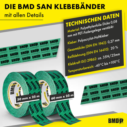 BMD san Dampfsperrklebeband 50mm x 25m – 10 Rollen