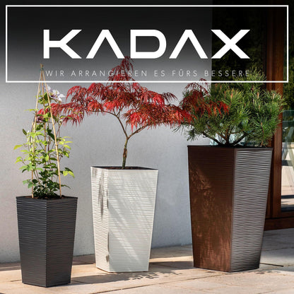 KADAX Pflanzkübel 3er Set mit Innentopf, Kunststoff, Grafit