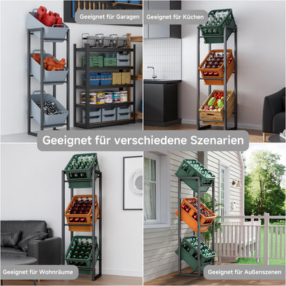 HFHOME Getränkekistenregal Metall für 3 Kisten, 39 x 30 x 140 cm