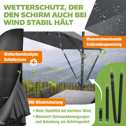 KESSER Sonnenschirm Ampelschirm SUN XL 300 x 300 cm, Anthrazit