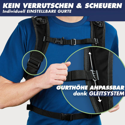 SASMO Laufrucksack 6L Schwarz mit Thermofach, ultraleicht 300 g