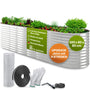 TTL GARDEN Hochbeet Spirit XL Metall 320x80x80 cm Silber verzinkt – ovales Gartenbeet aus Stahl-Wellblech