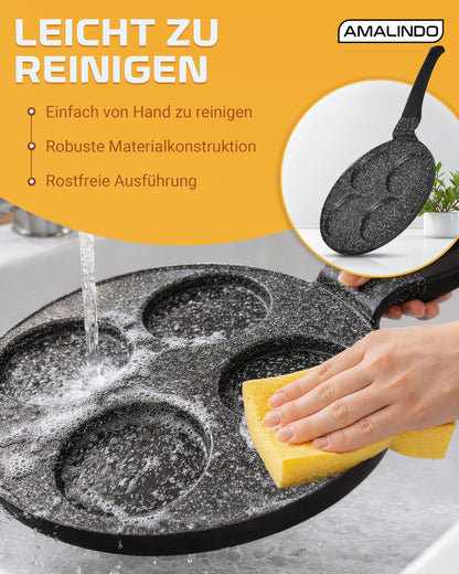 Amalindo Pancake Pfanne 4 Loch, Ø 26 cm, Induktion, Antihaft