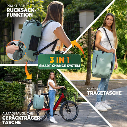 MIVELO 3in1 Wasserdichte Gepäckträgertasche - Mint 20L