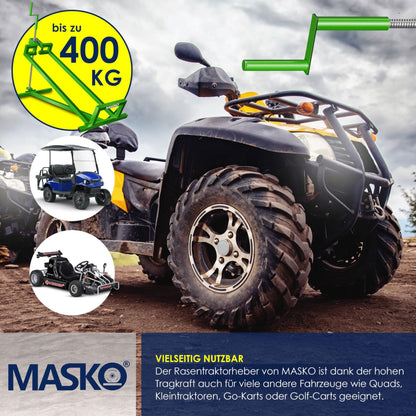 MASKO XXL Rasentraktorheber 450 kg +45° Neigung Grün