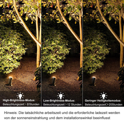 MEIKEE Solar Gartenstrahler 6er-Set mit Erdspiess, 2700K IP66