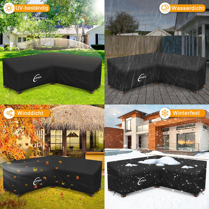 Kipiea Abdeckung Loungemöbel L-Form wasserdicht 216x216x85x78 cm