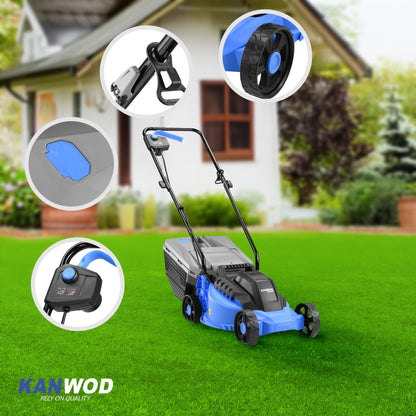 KANWOD KGALM-1232 Elektro Rasenmäher - 1200W, 32 cm Schnittbreite