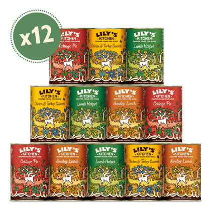 Lily's Kitchen Classic Dinner Nassfutter Hunde Multipack 12 x 400 g