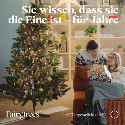 FAIRYTREES Nordmanntanne Premium Künstlicher Weihnachtsbaum - 180 cm