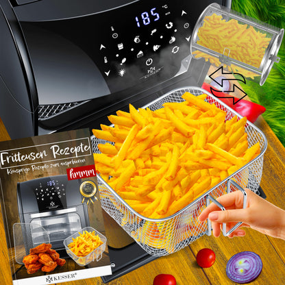 KESSER® XXL Airfryer 9in1 Heissluftfritteuse mit Drehgrill Schwarz