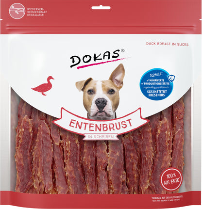 DOKAS Getreidefrei Entenbrustfilet Hundesnack - 900 g (4er Pack)