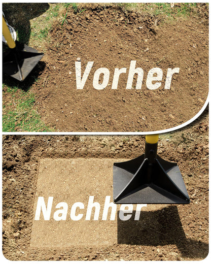 BlumeTrec Stahlstampfer 20 x 20 cm, Handstampfer mit 122 cm Stiel