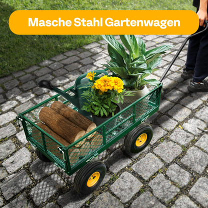 VIVOHOME Gartenwagen VH524-GR Transportwagen bis 400 kg mit Luftreifen
