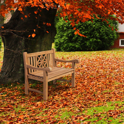 CLP Teak-Gartenbank Florida I – Vollholz Sitzbank 120 cm Teak