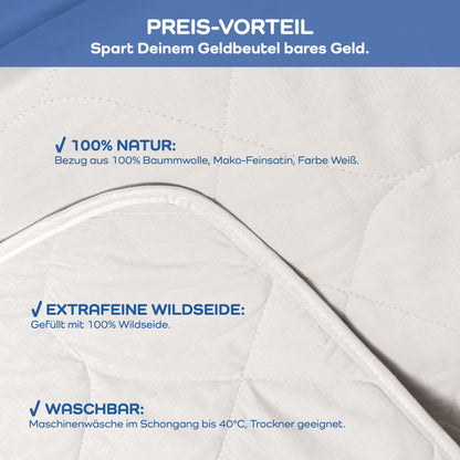 LINEA by böhmerwald nature Wildseide Duvet – 135x200 sommerleicht