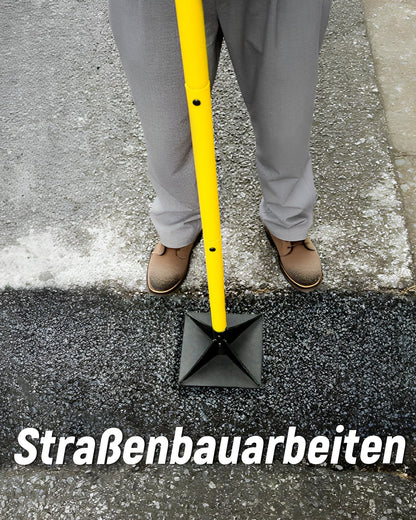 BlumeTrec Stahlstampfer 20 x 20 cm, Handstampfer mit 122 cm Stiel