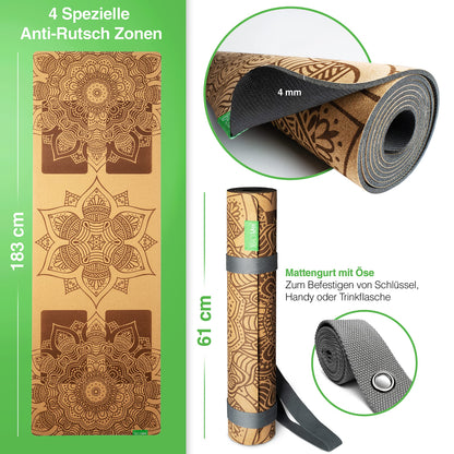 BACKLAXX Yogamatte Kork Naturkautschuk - FAZ Testsieger
