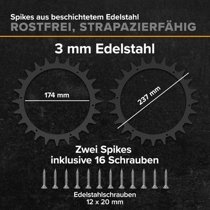 ROBO CLAWS Mähroboter Spikes Edelstahl schwarz für Worx L & Vision