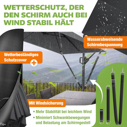 KESSER Sonnenschirm 250x250 cm Kurbelschirm mit UV-Schutz, Anthrazit