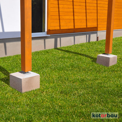 KOTARBAU Pfostenträger Höhenverstellbar M24 – 4er Set 110x110mm Verzinkt