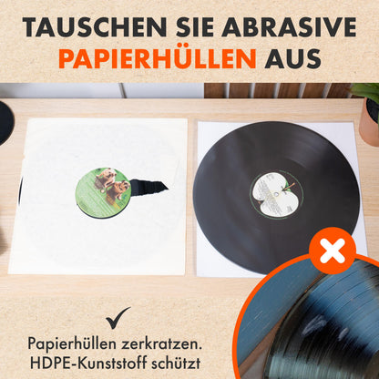 SPINCARE LP Innenhüllen 12 Zoll, antistatisch, Reispapier, 100 Stück