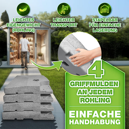 tillvex Sonnenschirmständer 90 L / 120 kg, 4-teilig, für Ampelschirm