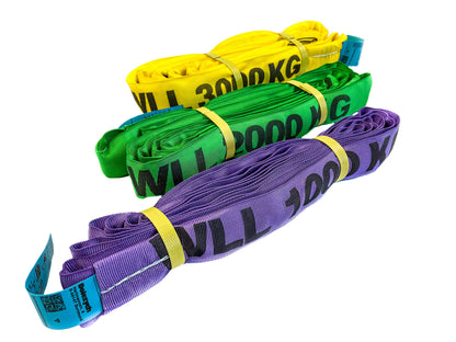 Dolezych Rundschlingen-Set 1000-3000 kg, 20-teilig - violett/grün/gelb