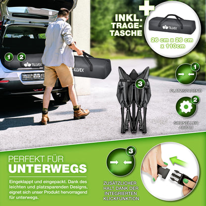 tillvex Campingbett klappbar, Feldbett mit Tragetasche bis 200 kg