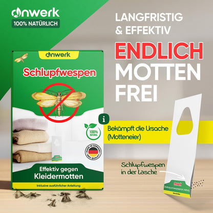 anwerk® Schlupfwespen biologisch gegen Kleidermotten - 30 Karten