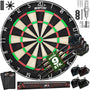 RE:SPORT Sisal Dartscheibe XXL Set mit 9 Profi-Steeldartpfeilen, Sisalscheibe mit dünner Drahtspinne