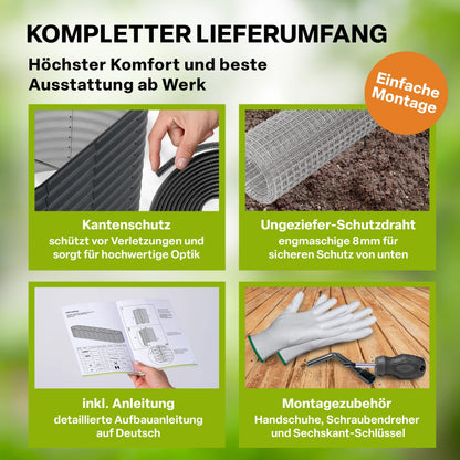 TTL GARDEN Elegance M Hochbeet Anthrazit – 160x80x80cm