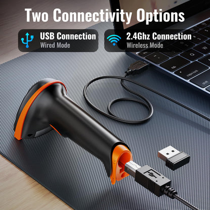 Tera D5100 Barcode Scanner 1D 2D QR Wireless USB Handscanner