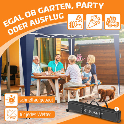 KESSER® Pop-Up Faltpavillon 3x3m Garten Partyzelt - Blau