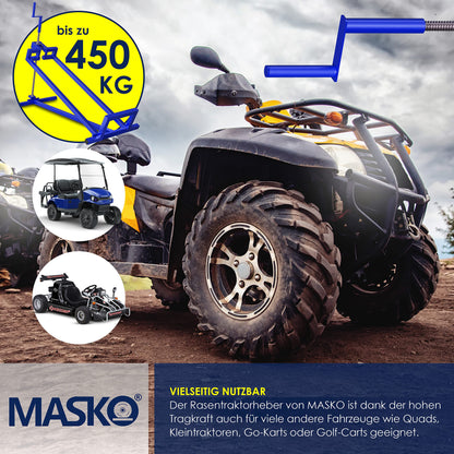 MASKO® Rasentraktorheber XXL 450 kg Hebebühne für Aufsitzmäher - Blau