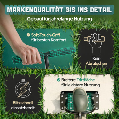 RASENKÖNIG Rasenlüfter Pro | Manueller Rasenbelüfter mit T-Griff