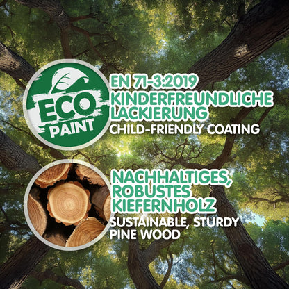 CADANI Malte Montessori Hausbett 90x200 cm Weiss – Umbaubar