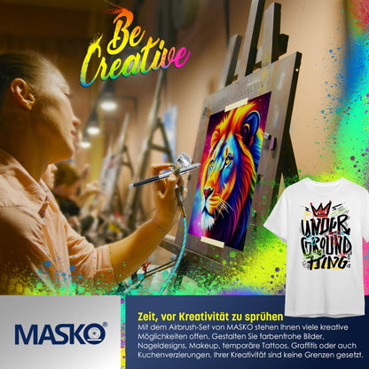 MASKO Airbrush-Set Kompressor 4 bar – Dual Multifunktions Set