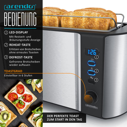 Arendo Wasserkocher Toaster Eierkocher Set – Edelstahl