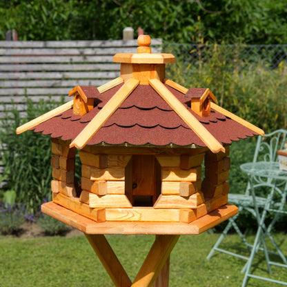 Deko-Shop-Hannusch Vogelhaus Futtersilo - XXL mit Ständer, Rot