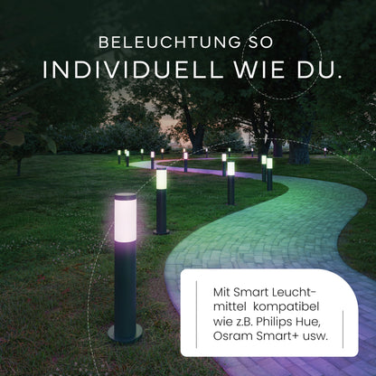 MATO 4er Set aussen Pollerleuchten Edelstahl E27 50cm IP44