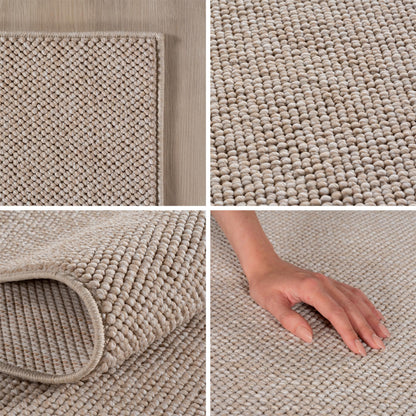 SIMPEX Bouclé Teppich Beige 160x230 cm, Skandi-Look, pflegeleicht