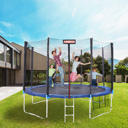 Arebos Trampolin Randabdeckung und Sicherheitsnetz, 366 cm, 8 Stangen